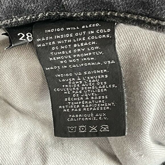 J Brand SZ 28 Jeans Skinny Distressed Mid-Rise 5-Pocket Gray Acid-Wash Stretch - Picture 10 of 10